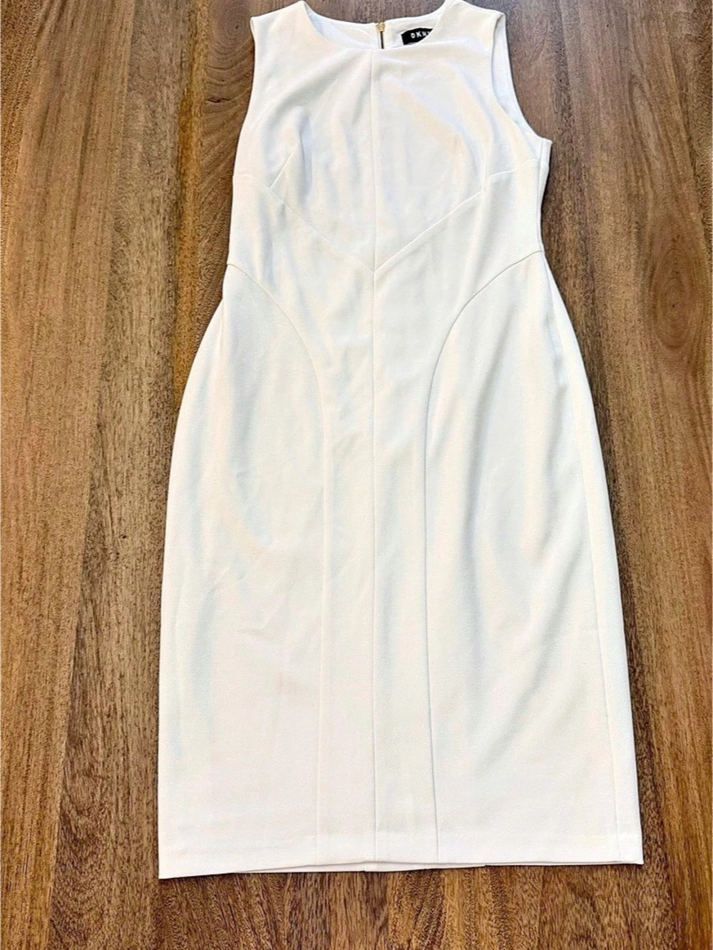 DKNY White Sleeveless Midi Dress Size Small Like New
